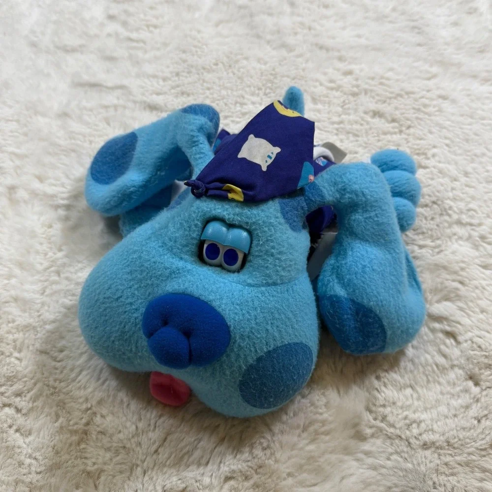 Vtg Tyco Blues Clues Bedtime Blue Plush Blue Pajamas 1999 Toy 90s Nick Jr